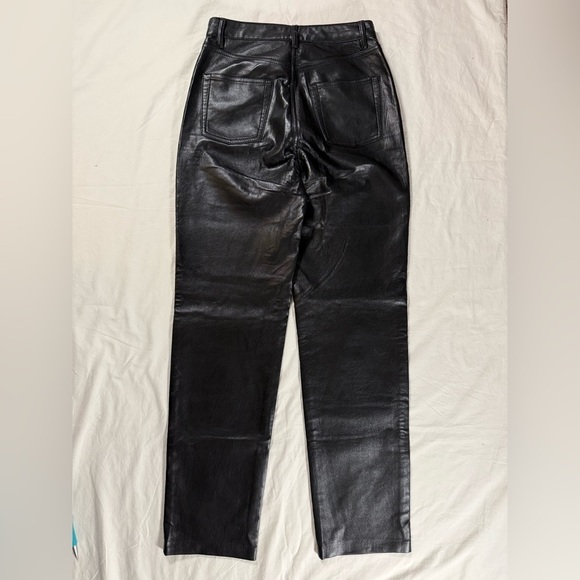 Aritzia Wilfred The Melina High Waisted Black Vegan Faux Leather Pants 2 - Picture 3 of 12
